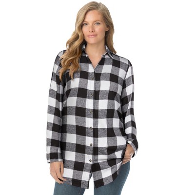Woman Within Plus Size Classic Flannel Shirt