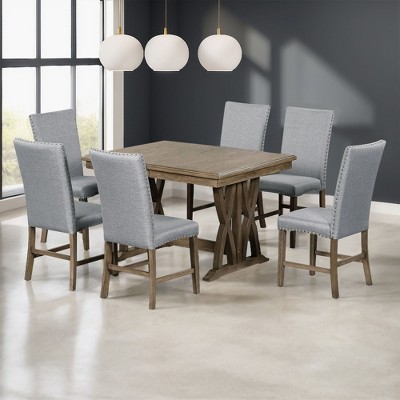 CAVINAS Dining Table Set for 4 Kitchen Table Extendable Round Dining Table Set with Removable Leaf for Dining Room