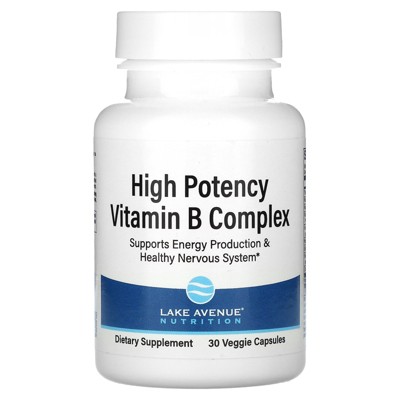 Lake Avenue Nutrition High Potency Vitamin B Complex, 30 Veggie Capsules