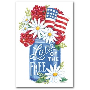Courtside Market Land Of The Free Blue Mason Jar Gallery-Wrapped Canvas - 1 of 4