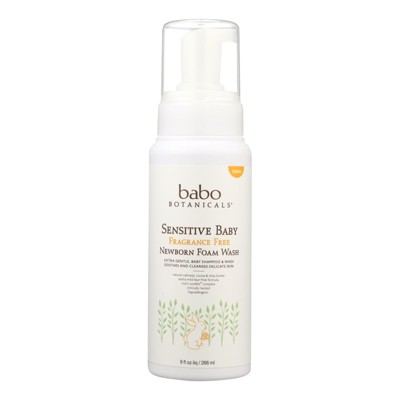 Babo Botanicals Sensitive Baby Fragrance Free Newboarn Foam Wash - 9 fz