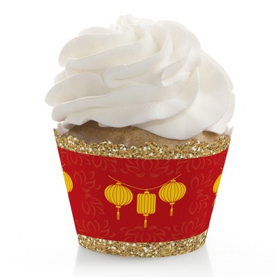 Big Dot of Happiness Chinese New Year - Party Decorations - Year of the Tiger Party Cupcake Wrappers - Set of 12