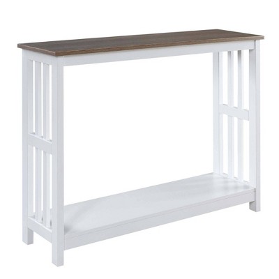 Mission Console Table with Shelf Driftwood/White - Breighton Home