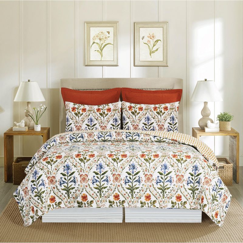 C&F Home Victoria`s Garden Floral Cotton Quilt Set  - Reversible and Machine Washable, 4 of 10