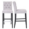 WestinTrends 29" Linen Fabric Tufted Bar Stool (Set of 2) - 4 of 4