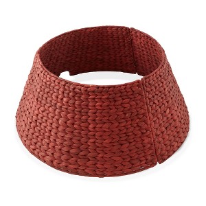 Casafield Water Hyacinth Christmas Tree Collar, Woven Tree Base Cover with Cord Cut Out - 1 of 4