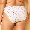 Women's Textured Floral Print Mid-Rise High Leg Cheeky Bikini Bottom - Wild Fable™ Cream - 2 of 3