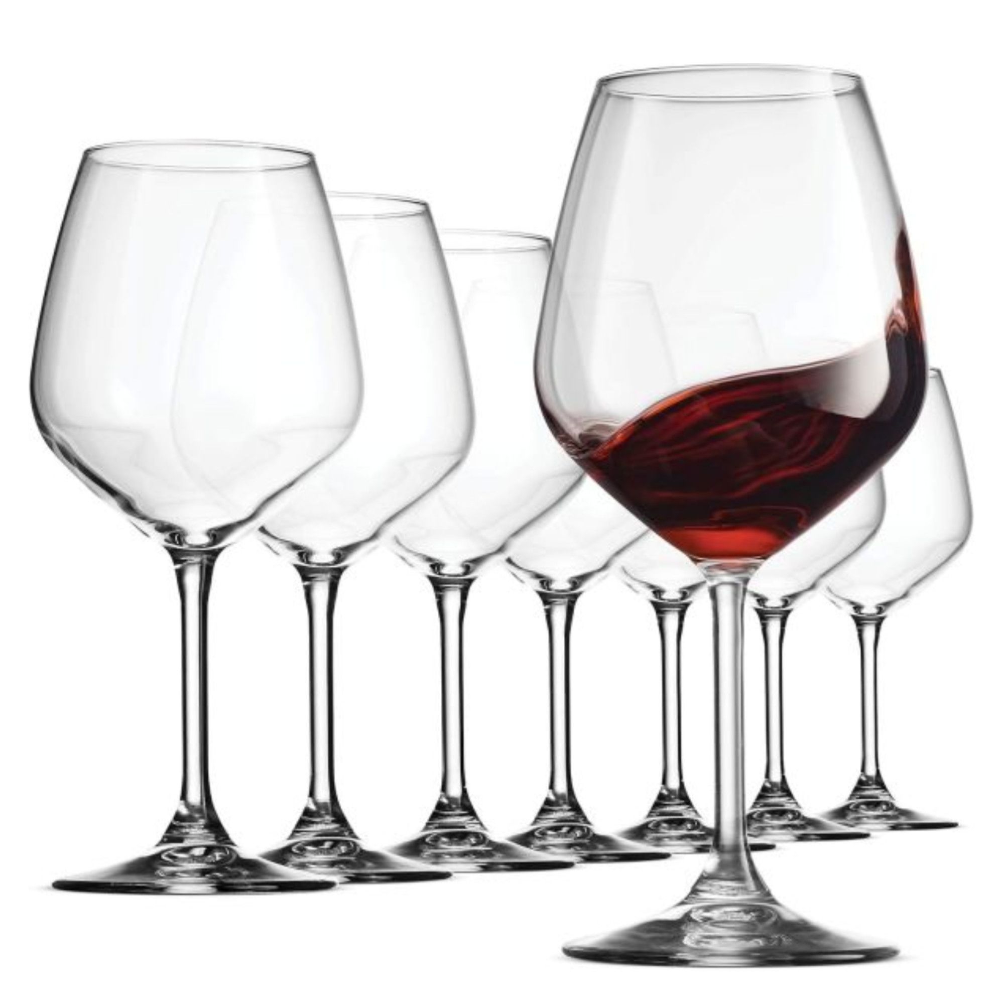 Bormioli Rocco Restaurant Red Wineglasses, Set of 8 – 18 oz Stemmed Drinking Glasses for Red Winery & Dining Table Use – Italian, Dishwasher Safe