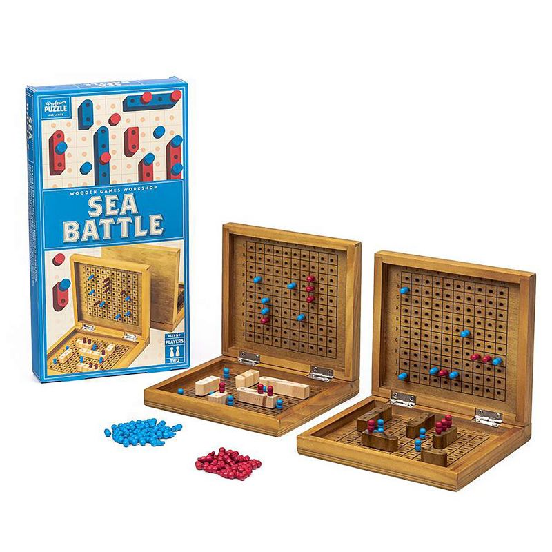 Professor Puzzle USA, Inc. Sea Battle | Classic Wooden Family Board Game, 1 of 5