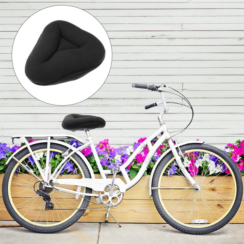 Unique Bargains Comfort Soft Plush Bicycle Thickened Saddle Seat Cover, 3 of 7