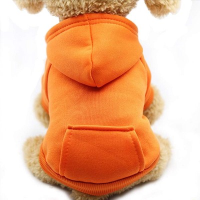 Gooby Winter Dog Hoodie Sweatshirts with Pockets Warm Dog Clothes for Small Dogs Chihuahua Coat Clothing Puppy Cat Custume (Orange, Small)