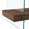 FURNIinspire Coffee Tables 43.3 Inch Sturdy Coffee Table, Accent Table with Glass Tabletop, Living Room Furniture, Walnut Brown, 43.3"*23.6"*16.7" - 4 of 4