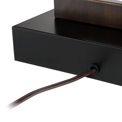 Todd Bronze Metal Table Lamps with USB and Oatmeal Shade