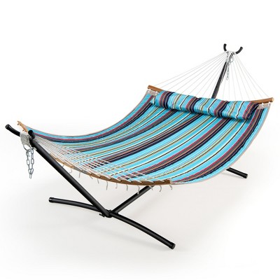 Costway Hammock Chair with Stand Heavy Duty Portable Carrying Bag Cushion Pillow Red\Blue