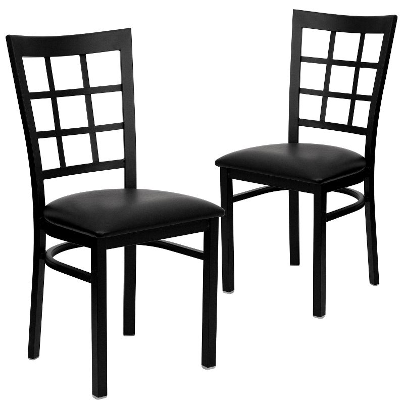 Emma and Oliver 2 Pack Window Back Metal Restaurant Chair, 1 of 12