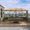 Aoodor 15 ft. Double Sided Patio Umbrella with Base Stand - 2 of 4