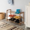 Basicwise Bamboo Storage Shoe Rack, Free Standing Shoe Organizer Storage Rack - 3 of 4