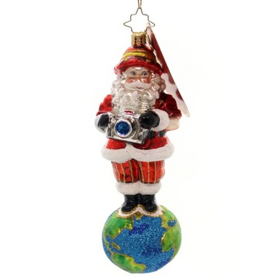 Christopher Radko Shutterbug Santa Ornament Camera World Travel  -  Tree Ornaments