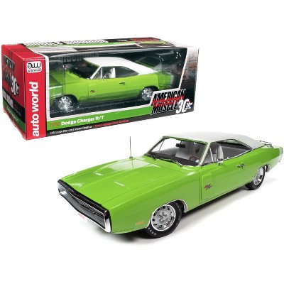 1970 Dodge Charger R/T w/Luggage Rack Green "Hemmings Muscle Machines" Cover Car (November 2014) 1/18 Diecast Model by Autoworld