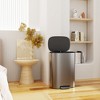 LunaLulinlk 13 Gallon 50L Kitchen Foot Pedal Operated Soft Close Trash Can - Stainless Steel Ellipse Bustbin - 2 of 4