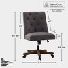 CAVINAS Upholstered Swivel Desk Chair, Ergonomic Office Chair, Chenille Fabric Adjustable Height Computer Chair with 360° Swivel Base - 3 of 3