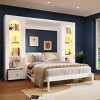 Queen Size Murphy Bed with LED Shelving and Side Cabinets, Foldable Wood Wall Bed with Storage Drawers for Bedroom-Baofuwish - 2 of 4