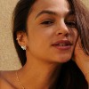 Cubic Zirconia Huggie Earrings 14k Gold Plated Tiny Earrings Small Huggie Hoop Earrings Simple Lightweight Hoops Gift for Women - 2 of 4