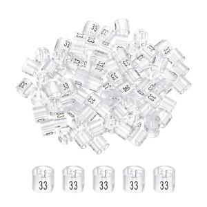 Unique Bargains Plastic Reusable Easy to Recognize Clothes Hanger Sizer Marker Garment Color Coding Clear 100 Pcs - 1 of 4