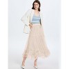 Women's Fairy Tutu Maxi Skirt - Long Tiered Tulle Skirt with High Elastic Waist Apricot - 4 of 4