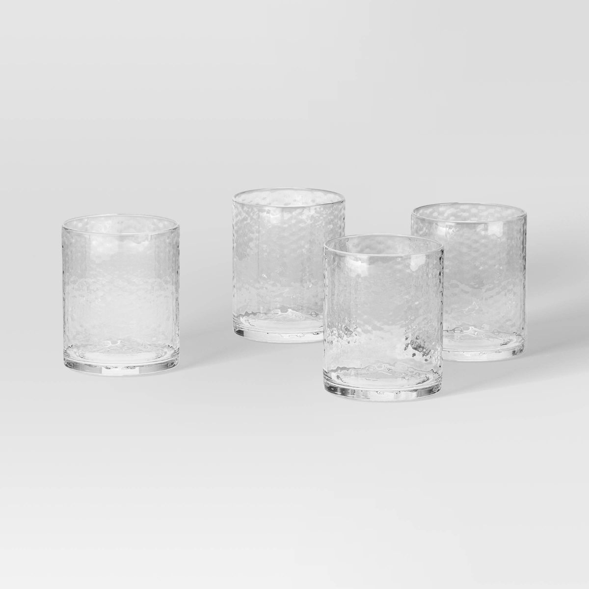4pk 11oz Short Hammered Glass - Threshold™