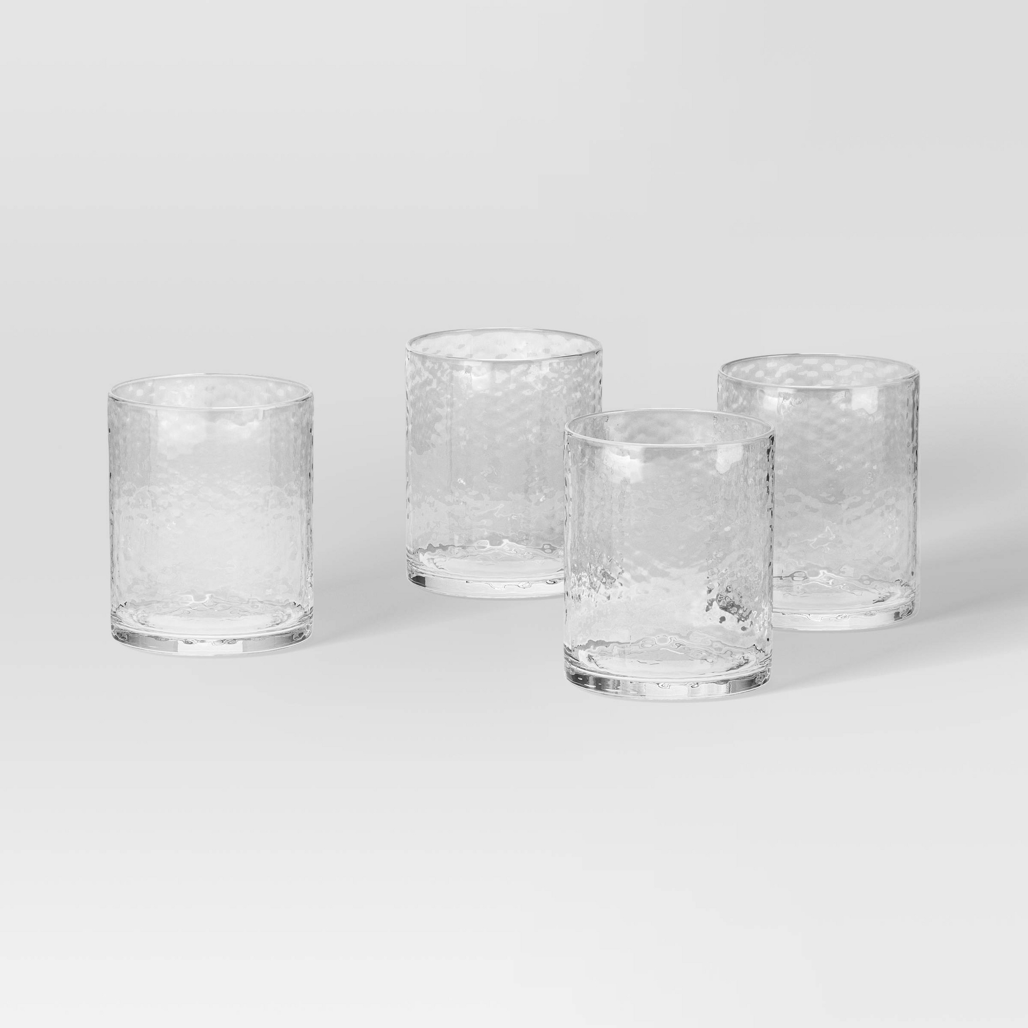 4pk 11oz Short Hammered Glass - Threshold™