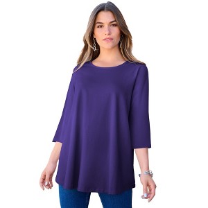 Roaman's Ultimate Three Quarter Sleeve Swing Tee - 1 of 4
