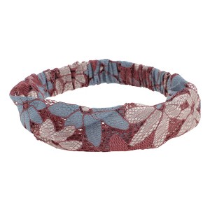 Unique Bargains Women's Eight-leaf Flower Lace Wide Headband 1 Pc - 1 of 4