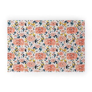 alison janssen Tropical Coral Floral Looped Vinyl Welcome Mat - Society6 - 1 of 2