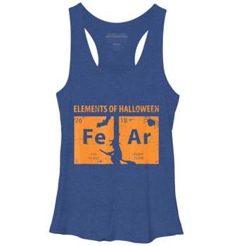 Women's Design By Humans Elements Of Halloween Tee (FeAr) Periodically By Luckyst Racerback Tank Top