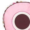 Bacati - Mod Dots/Strps Pink Round Throw Pillow - 2 of 4