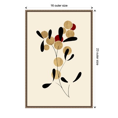 Eastern-Inspired Minimalist Black and Gold Framed Canvas Wall Art