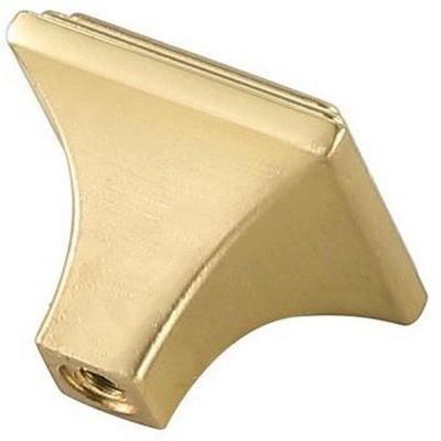 Elegant Brushed Gold Square Knobs with Mounting Hardware, Set of 10