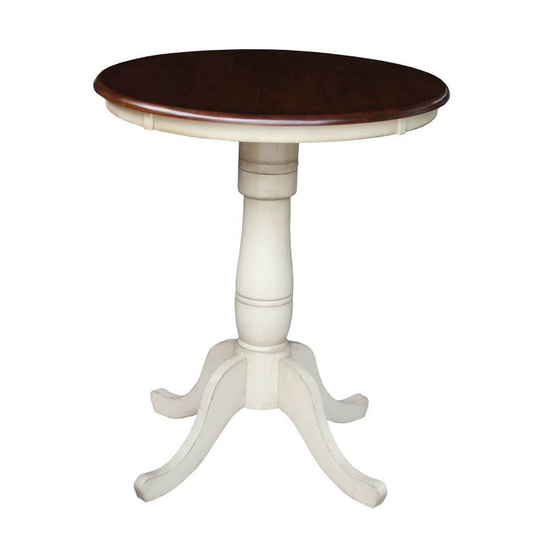 30" Round Pedestal Gathering Table with 2 X Back Counter Height Bar Stools - International Concepts, 3 of 8