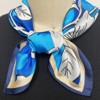 Wrapables Satin Neckerchief Square Scarf 26.5 x 26.5 Inches, Blue Summer Floral - 3 of 4