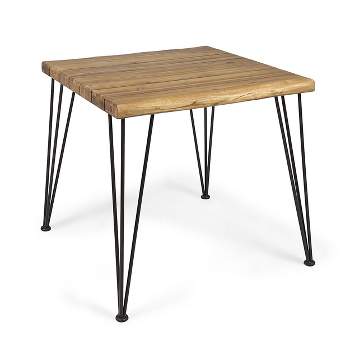 32" Maverick Square Industrial Dining Table Teak - Christopher Knight Home