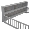 NicBex Twin Size Wooden Floor Bed, Modern Platform Bed Frame with Bedside Shelves and Guardrail for Boy and Girl, Easy Assembly - 3 of 4