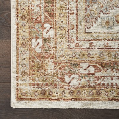 Vintage-Inspired Beige Synthetic 4' x 6' Persian Rug