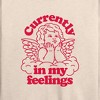 Women's - Instant Message - Valentine's Day Cupid In My Feelings Lightweight French Terry Wide Neck Long Sleeve Shirt - 2 of 4