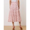 INSPIRE CHIC Women's Floral Elastic Waist Tiered Ruffle Boho Midi Skirts - 4 of 4