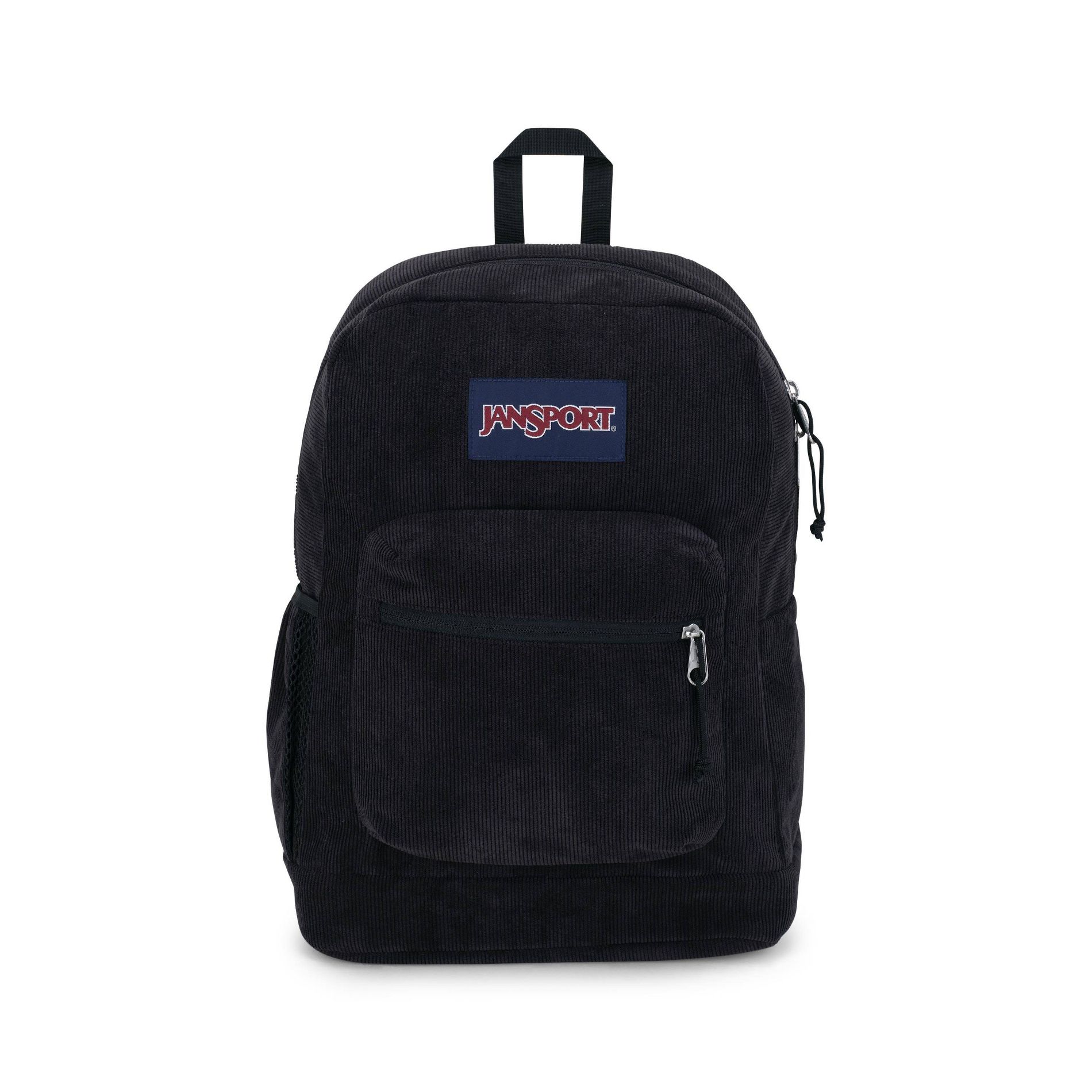 JanSport Cross Town Plus Remix 17" Backpack - Black: High School Corduroy Structured Bag