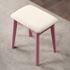 Roundhill Furniture Maly Contemporary Wood Vanity and Stool Set, Pink - 4 of 4