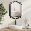 LuxenHome Black Metal Hexagon Frame Wall Accent Mirror for Bathroom & Vanity - 4 of 4