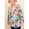 Slickblue Floral Venezia Plus Size One-Shoulder Fashion Top, Feminine Sage Print for Curvy Figures, 1XL - 2 of 4