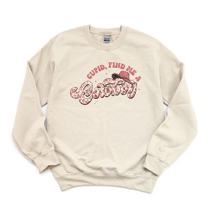 Simply Sage Market Women's Graphic Sweatshirt Cupid Find Me A Cowboy - 1 of 3